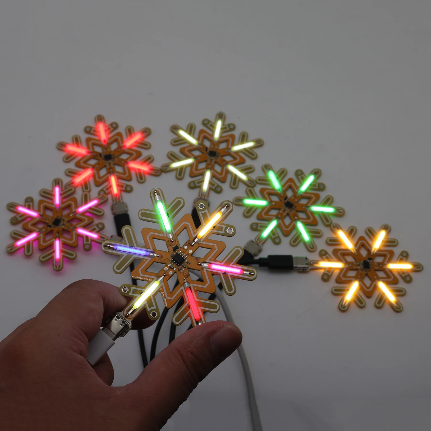 Portable USB Type-C Snowflake Light Touch Dimming Lamp with LED Ceramic Filament for Home Decoration Ambient Romantic Nightlight