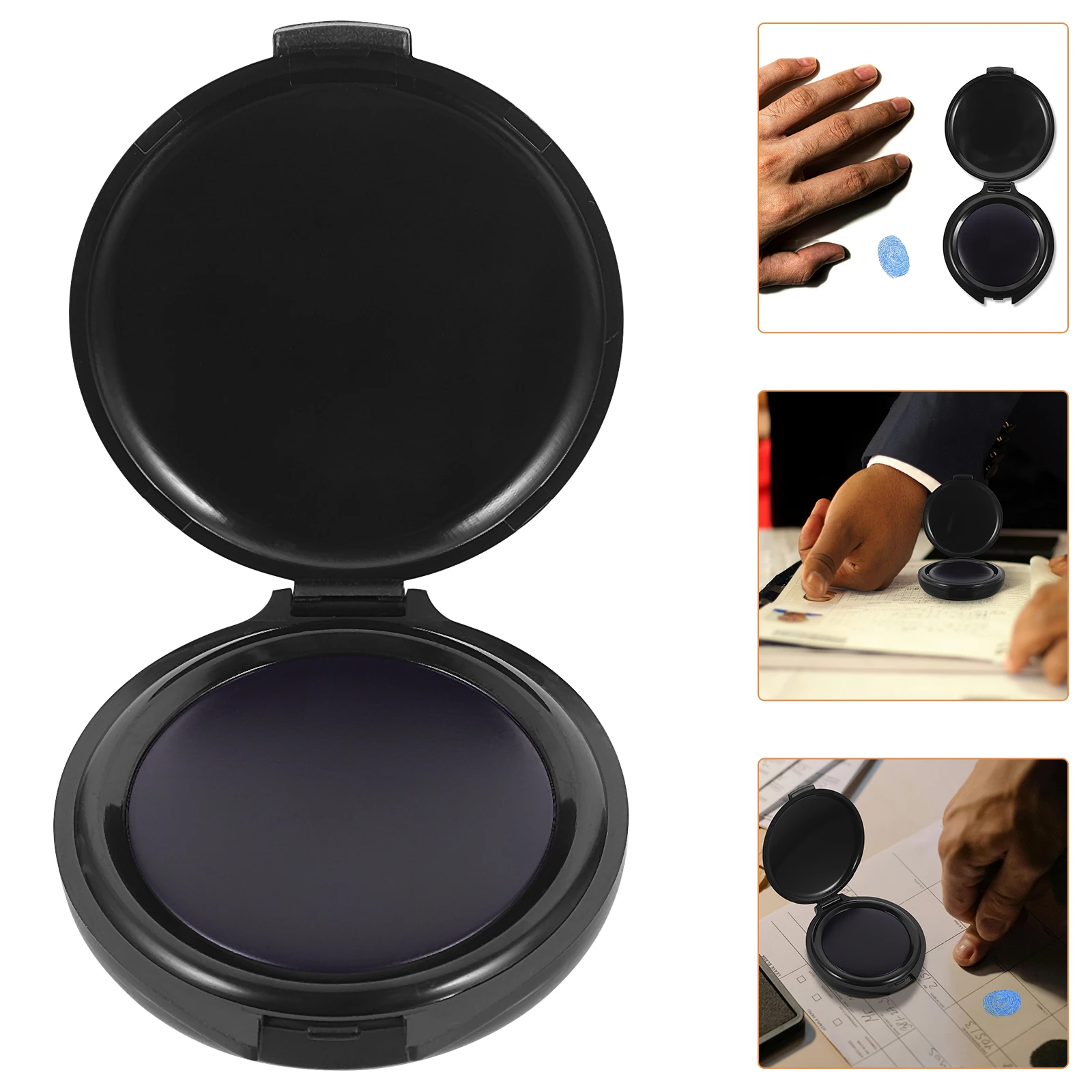 Pocket Portable Fingerprint Ink Pad Mini Stamping Pad for Office Documents Oil Inkpad Compatible with Various Stamps