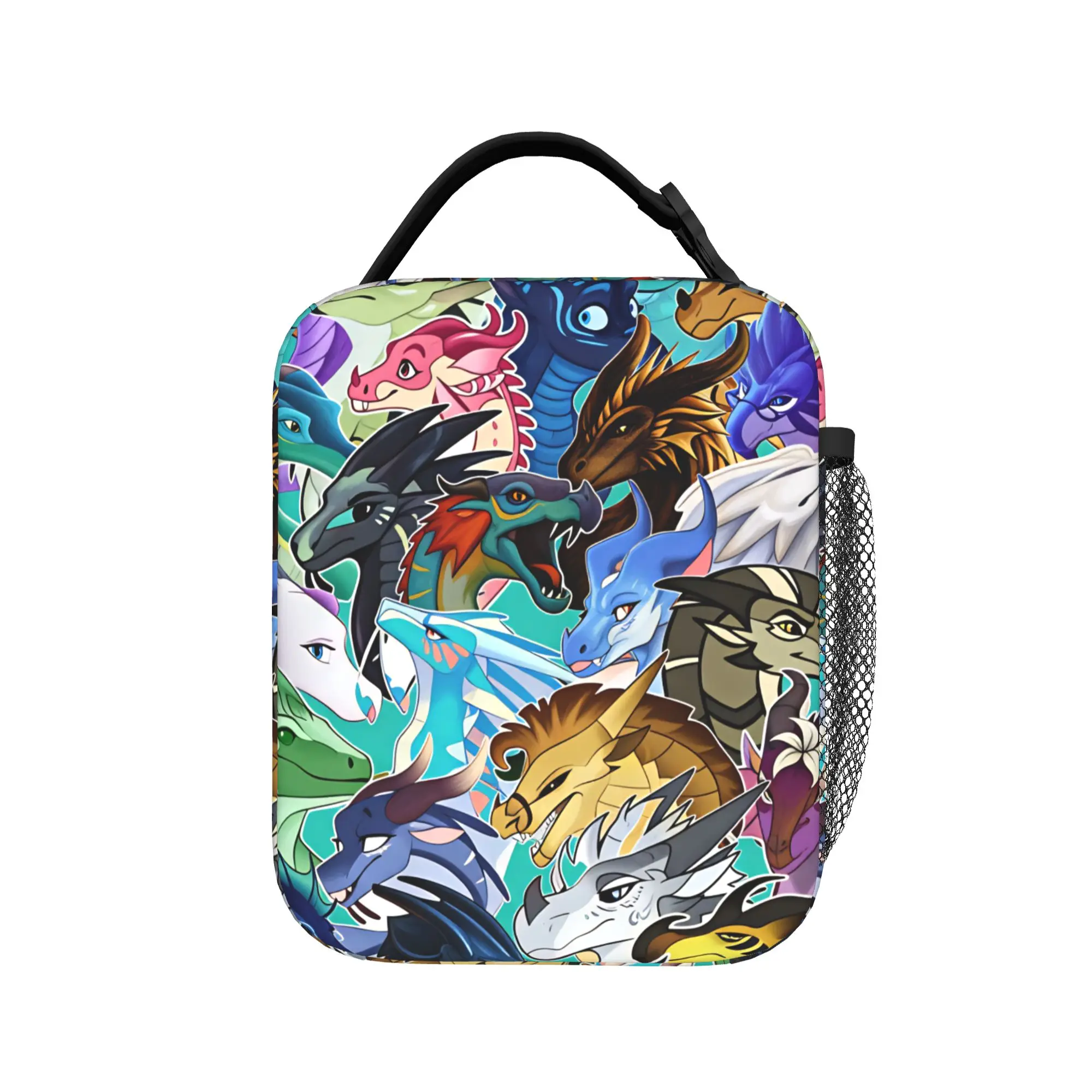 Wing Of Fire dragons Lunch Bag  Portable Zipper Lunch Box Women School  Design Cooler Bag Casual Waterproof Thermal Lunch Bags