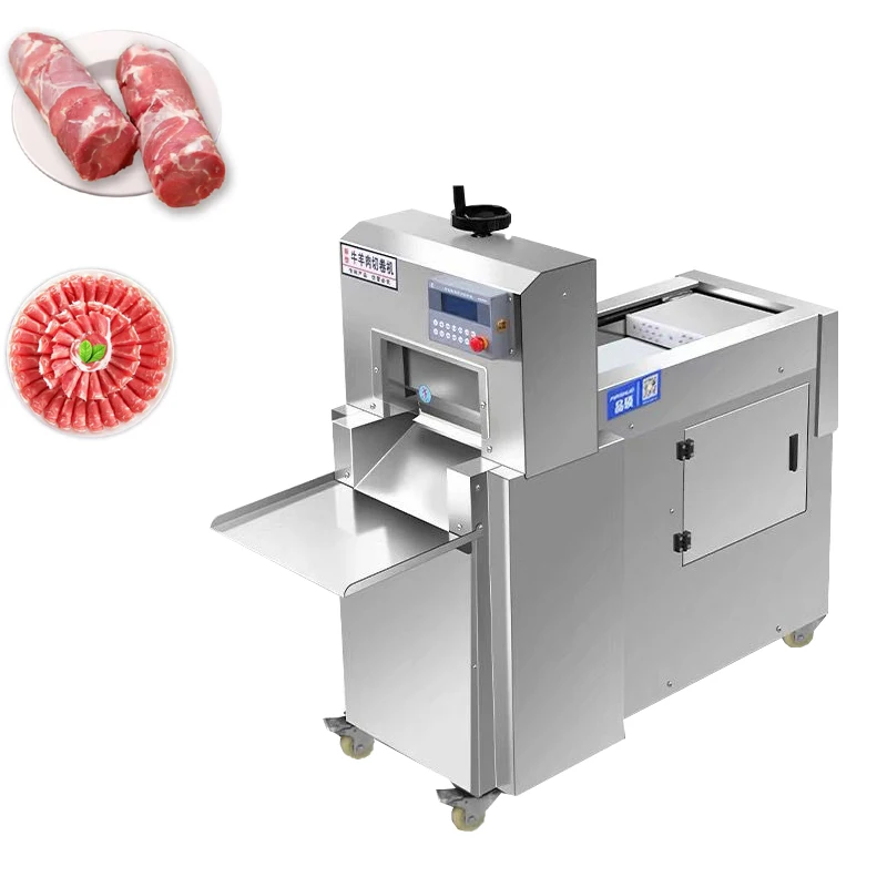 Коммерческий строгальный станок для замораживания мяса говядины из нержавеющей стали, слайсер для рулетов баранины, двойной строгальный станок для мяса ягненка с ЧПУ