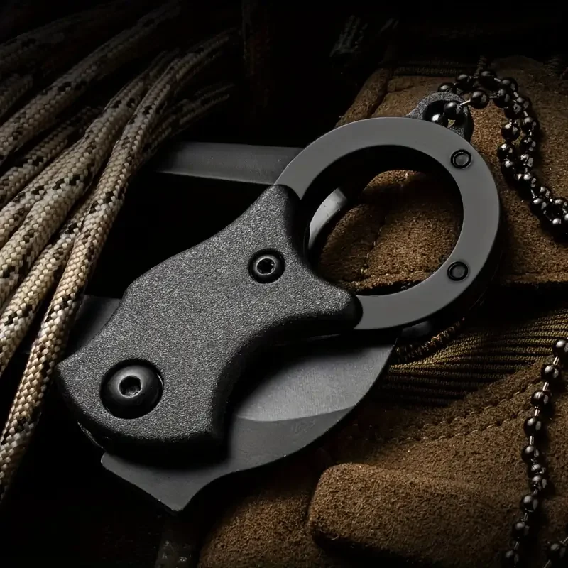 NEW Keychain Pocket Stainless Steel Camping Small Mini Portable Knife Peeler Fixed Blade Multi EDC Tool  with Chain