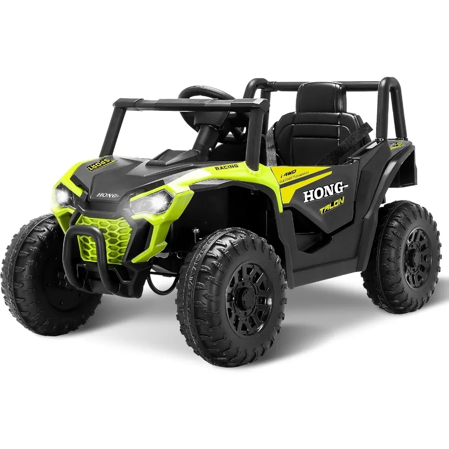 12 V Elektroauto-Fahrt auf Auto, LKW mit Fernbedienung, LED-Leuchten, 3-Gang-verstellbar, Musik-Sicherheitsgurt, Soft-Start-Hupe, Fahrt auf