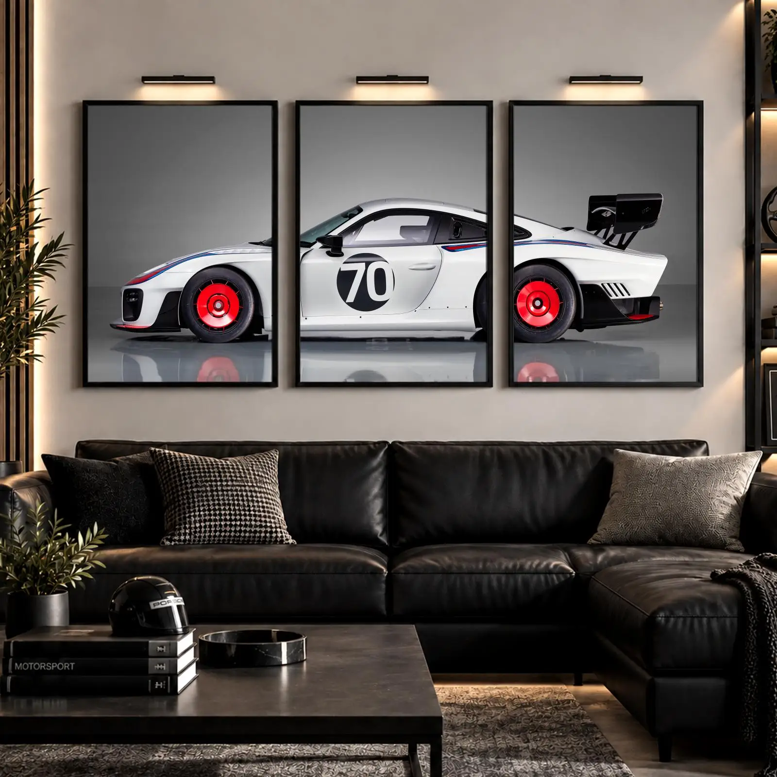 H-Hypercar Side View Painting Calligraphy Canvas Poster Set Wall Artwork Prints for Bedroom Living Room Home Decor Gift