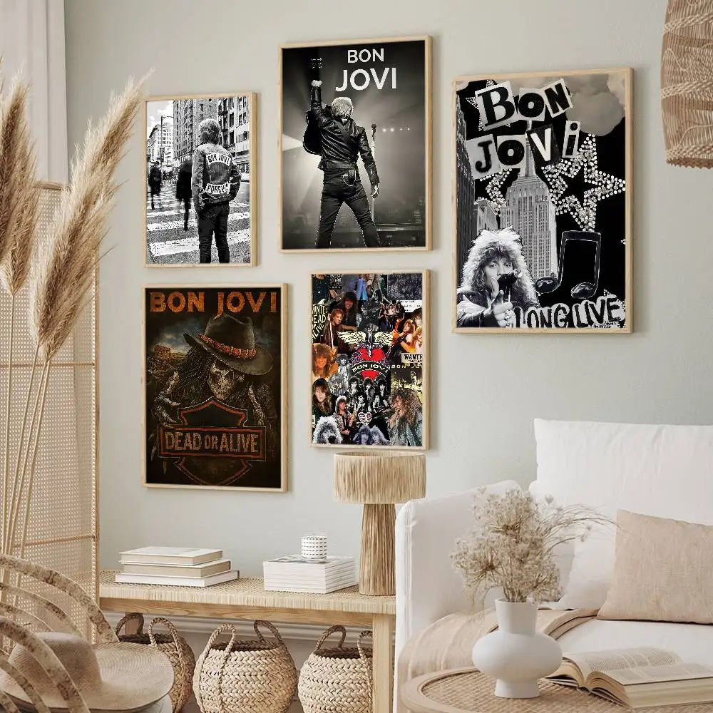Banda B-Bon J-Jovi Forever Poster Pintura em tela de parede para decoração de casa de sala de estar de clube