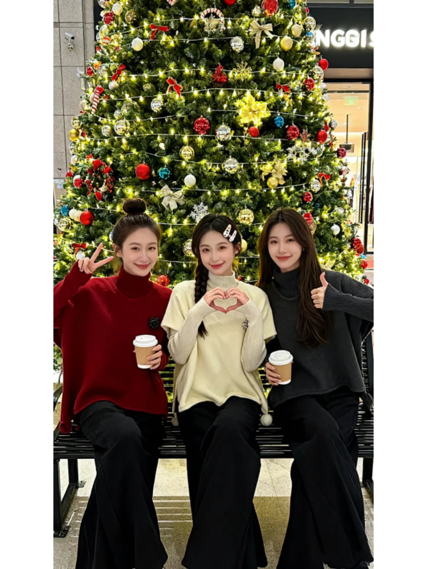 

Ele Casual Long Sve High Collar Sweater Coat Combo Slimming Faionable Winter Set for Women Korean Sle Knitted Wear