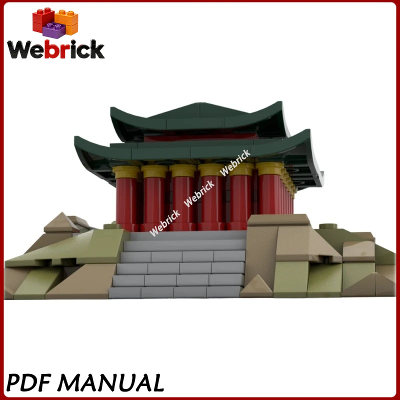 Oriental Ancient Palace Diorama MOC Building Blocks, Micro Jade Palace Modular Model, Decorative Collectible Construction Toy
