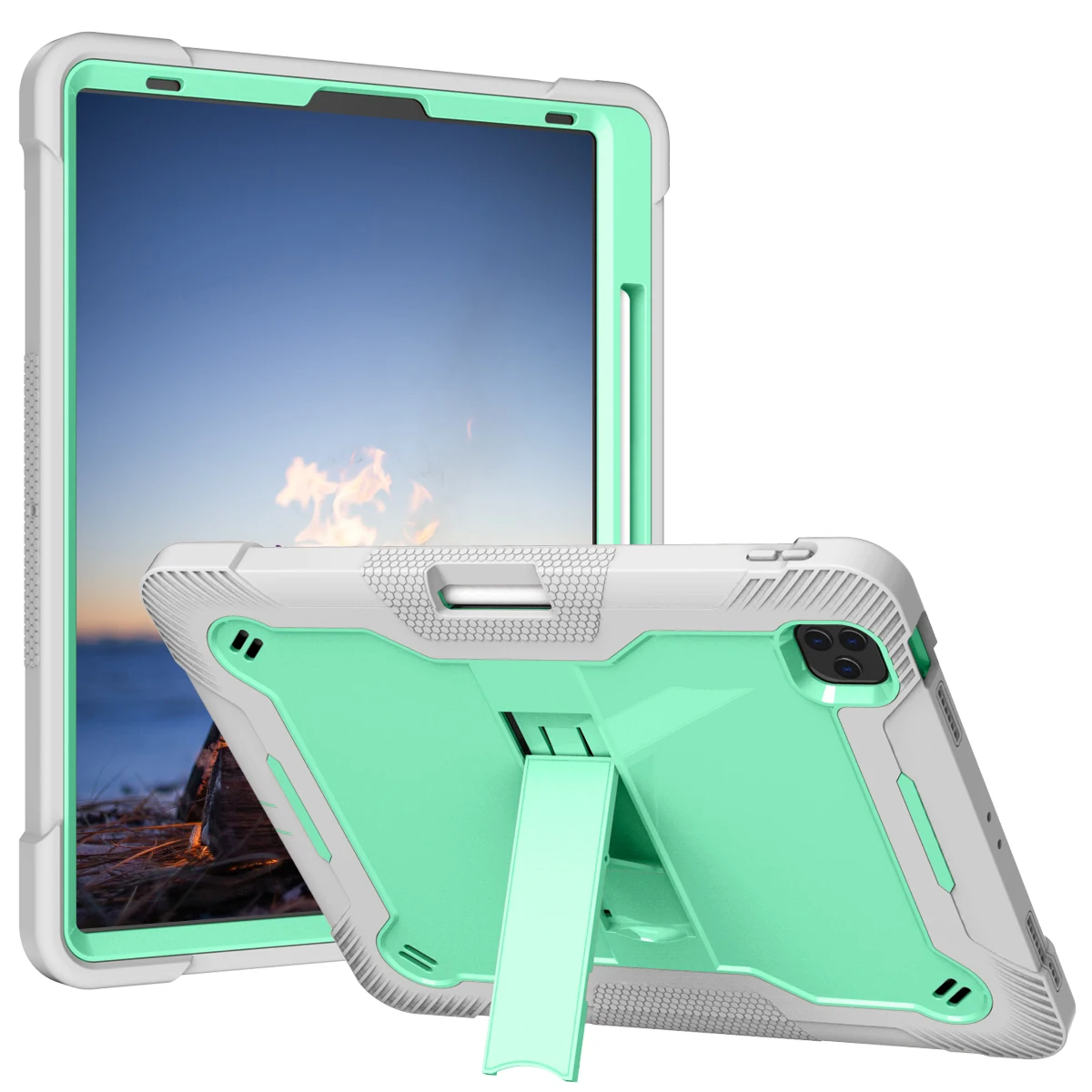 For iPad Pro 12.9 6th 5/4/3nd Rugged Heavy Duty Shockproof Kickstand Protective Cover for iPad Pro 12.9  2022 2021 2020 2018
