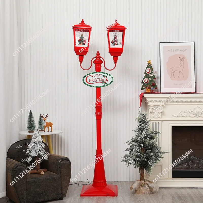 Christmas decoration music snow street lights snow lights shopping mall window living room scene arrangement ornament
