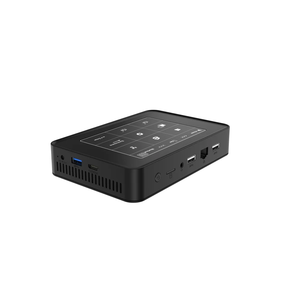 Mini PC con panel táctil de cuatro núcleos, Intel Celeron J3455, Windows 10, 4K, HTPC con 6GB LPDDR3L, 128GB SSD, Mini HD-MI, WiFi de doble banda, BT