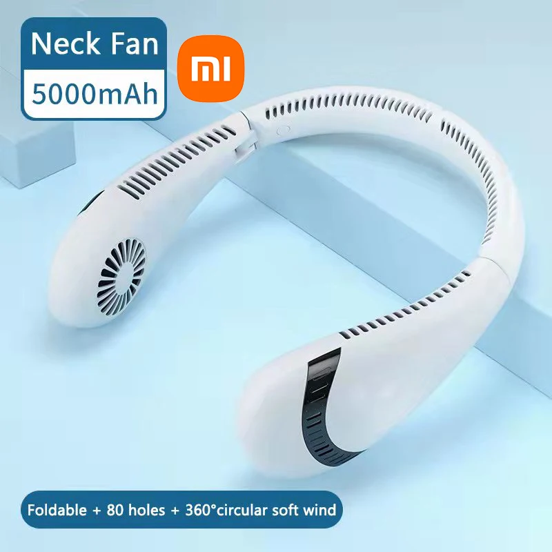 

Xiaomi 5000mAh Portable Folding Bladeless Hanging Neck Fan USB Rechargeable Cooling Fan Outdoor Sports Ventilador Wireless Fan