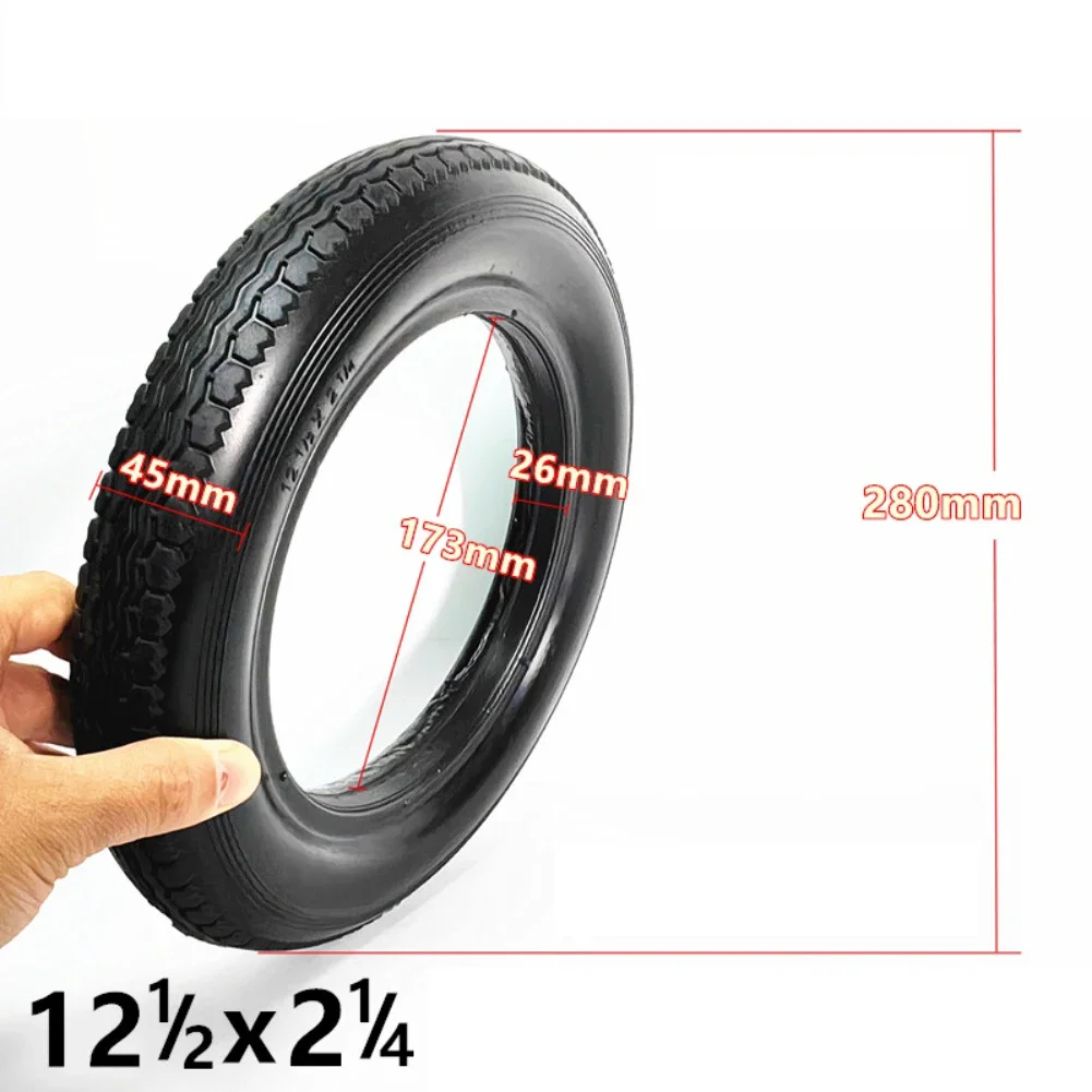 

12,5-дюймовая цельнолитая шина 12 1/2x2 1/4 для электровелосипедов, детских велосипедов, инвалидных колясок, с защитой от проколов, с улучшенным сцеплением, на замену