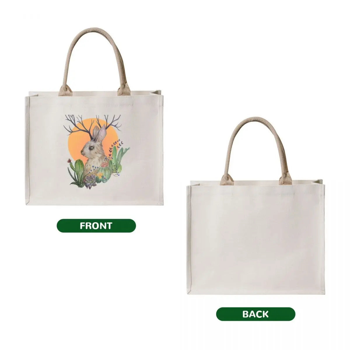 Jackalope Sunrise Tote Bag custom canvas bag Fabric bag Shopper shopping cart bags