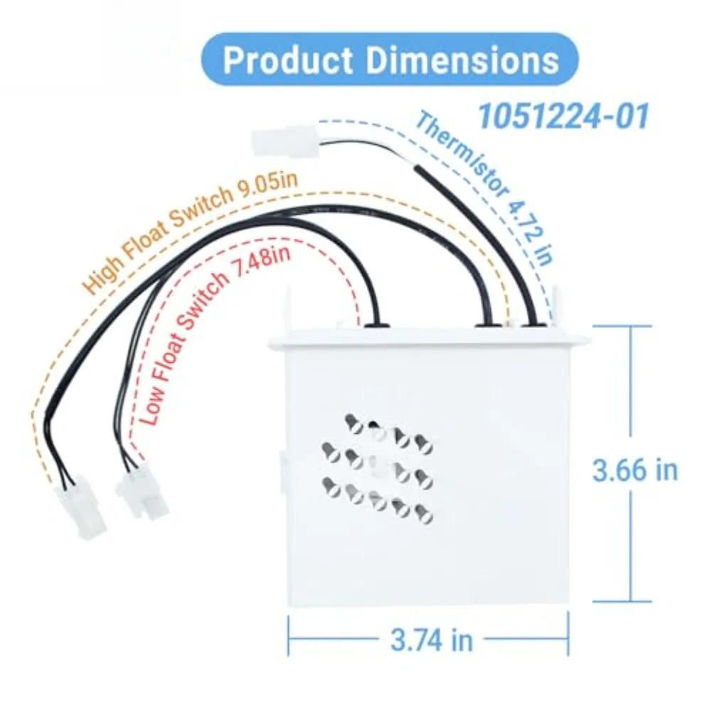 Reservoir Level Sensor Water Float Switch Kit Optimal Ice Production Pre-wired Design Multiple Connection Points