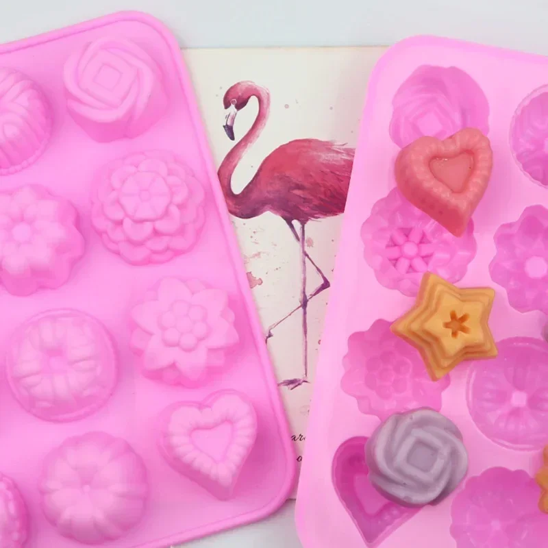 Flower Grass Mold Silicone Multi-style Baking Mold Cake Candy Chocolate Ice Pastry Food Mold Creative Shape Handmade Molds