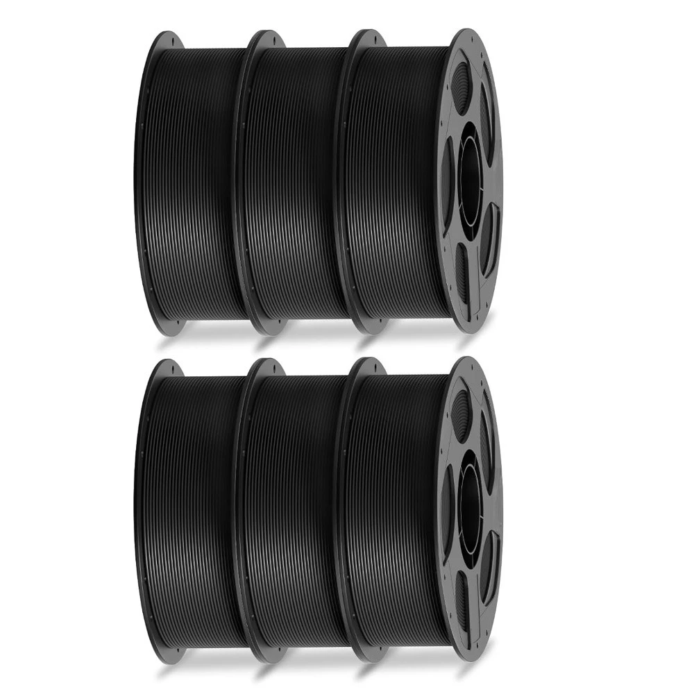 

PLA Filament 1.75mm 6KG Black 3D Printer Filament 1KG Spool 2.2lbs High Precision Dimensional Accuracy