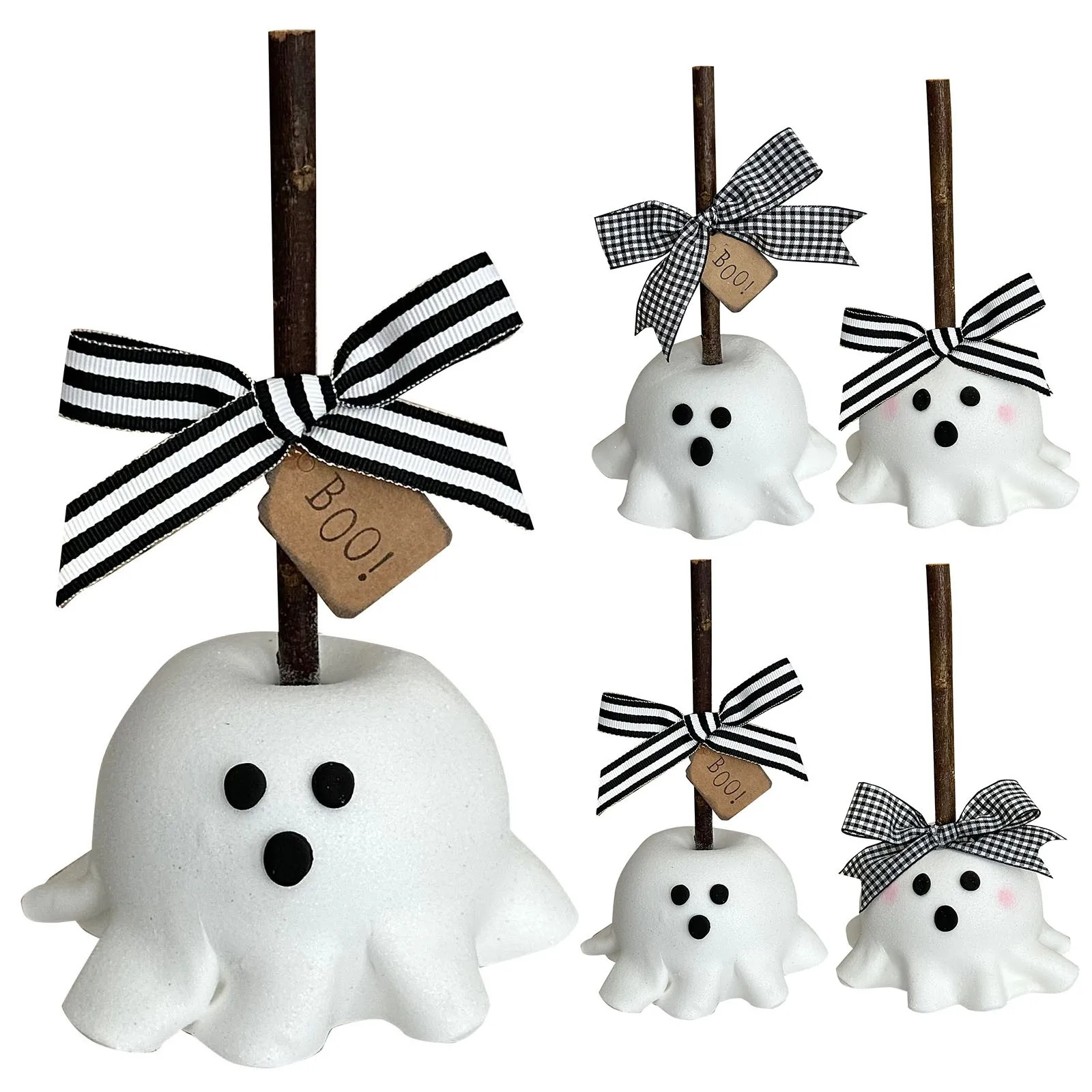 

Halloween Cute Ghost Ornament Resin Bookshelf Display Coffee Table Centerpieces Halloween Home Desktop Dress Up