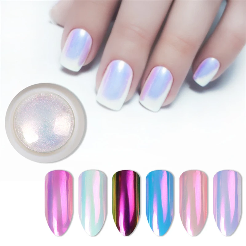 2023 New Nail Glitter Pearl Neon Pink Rub for Nails Jewelry Glitter Pink Color Shell Powder Mermaid Pearl Mirror Powder