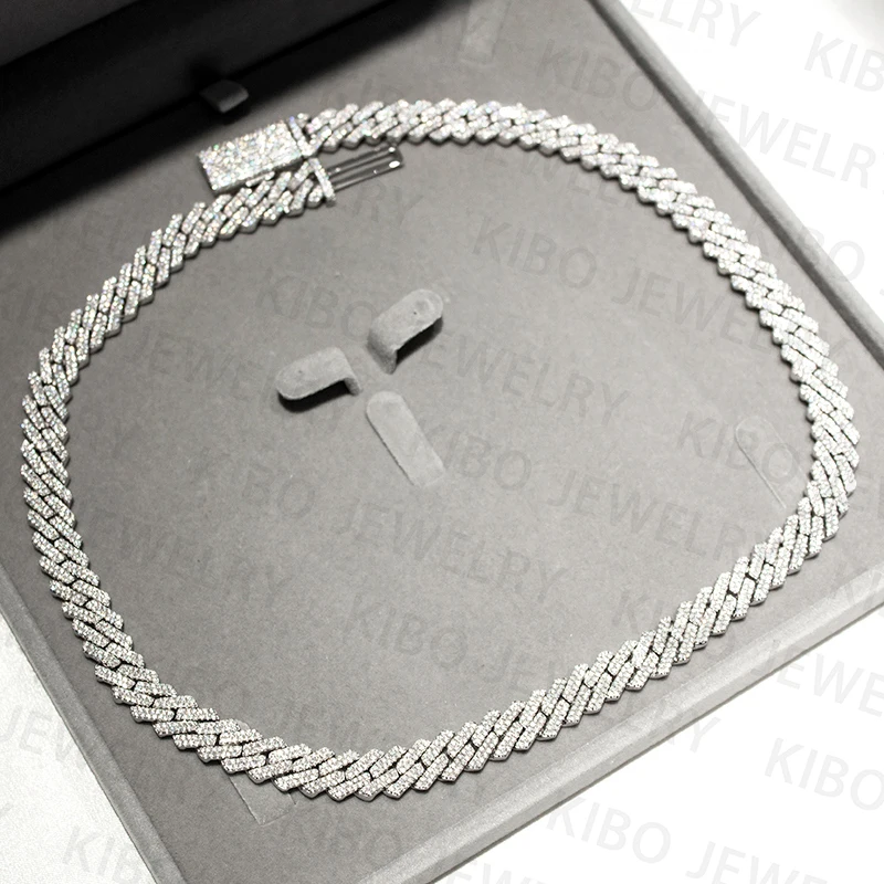 

HIPhop RapperJewelry Iced Out Necklace For Men Women 8mm 925 Sterling Silver Moissanite Diamond Cuban Link Chain