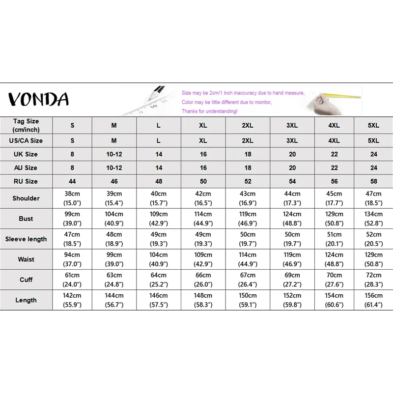 VONDA Plus Size 5XL Bohemian Print Maxi Dresses Fashion Women Vintage Long Vestidos Casual Party Robe 3/4 Sleeve Curve Sundress