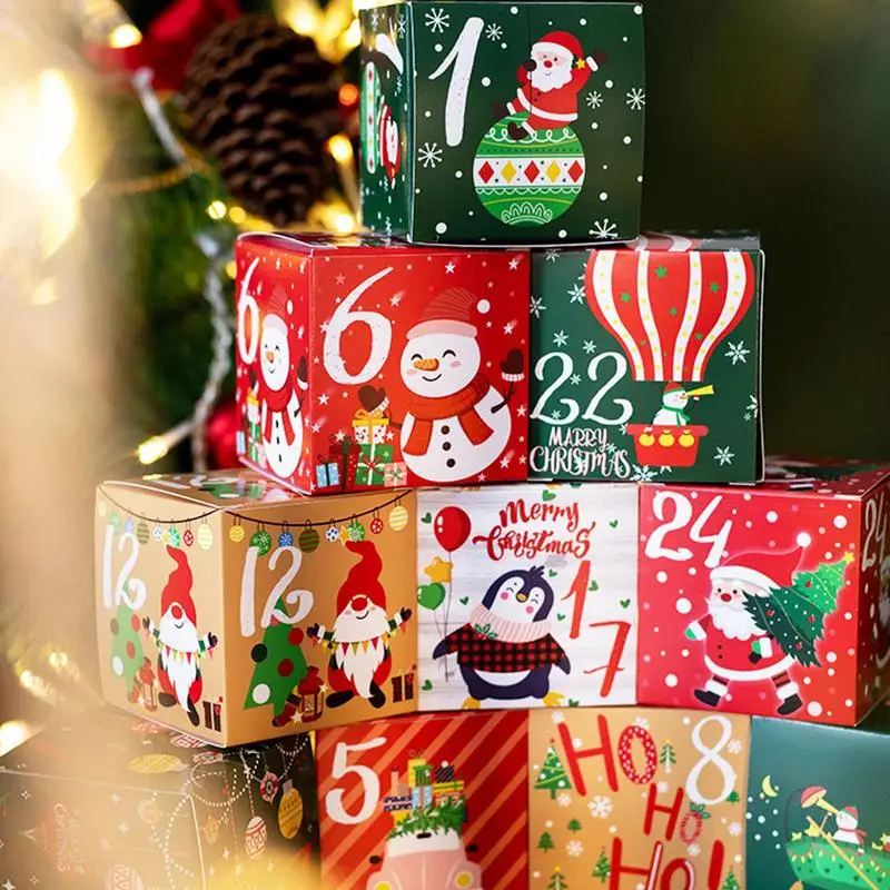 Christmas Advent Calendar 2024 Boxes 24X Christmas 2024 Countdown Calendar Empty Boxes 24 Days Christmas Countdown Calendar - Image 4