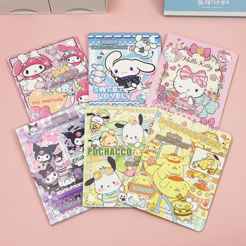 6-ピース-ロットサンリオクロミシナモロールキティメロディメモパッドクリエイティブ-n-回文房具ラベルメモ帳ブックマークポストスクールサプライ