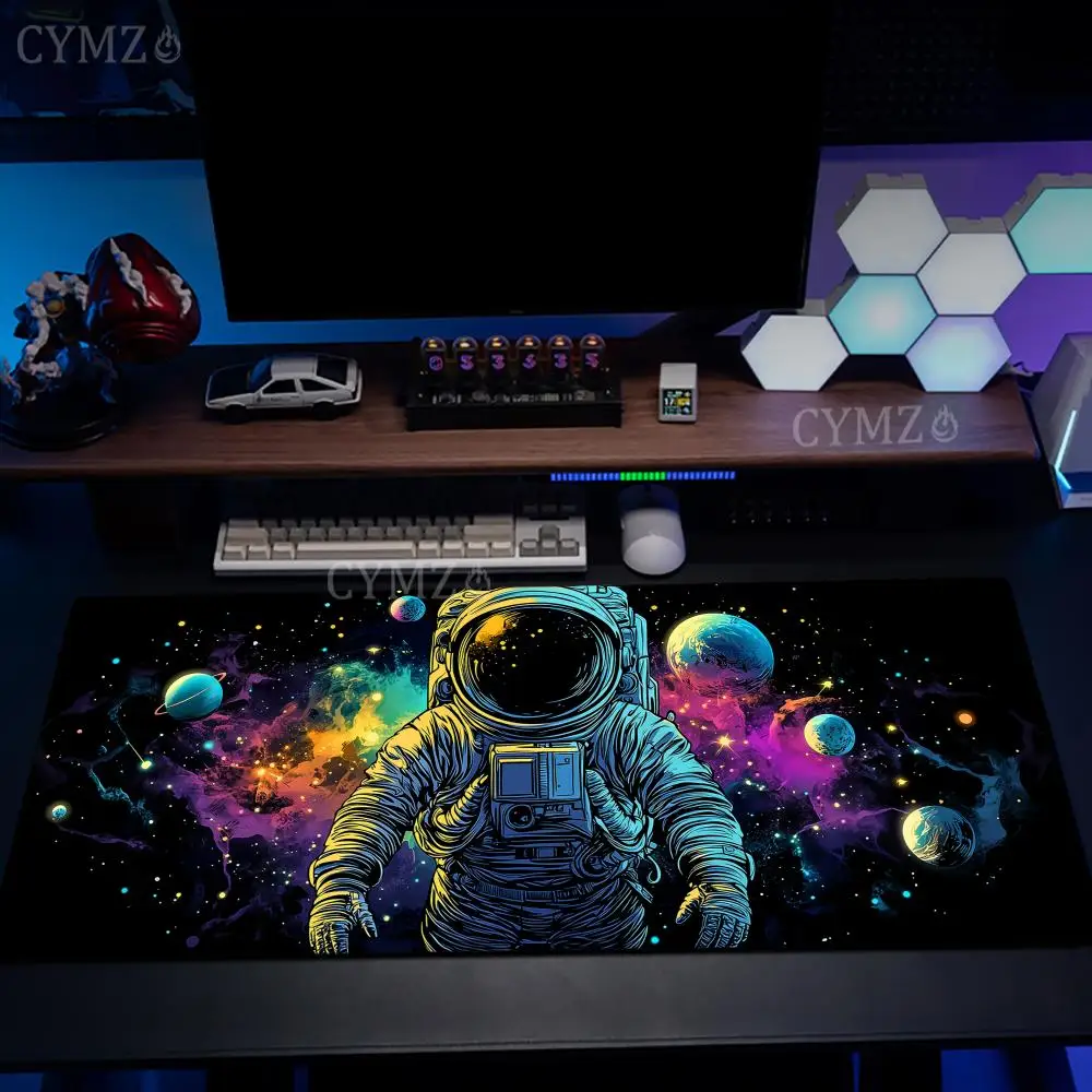 Epic space and astronauts gaming Mouse Pad Desk Mat Non-Slip Durable office mouse mat gaming mats with Stitched Edge HD printing