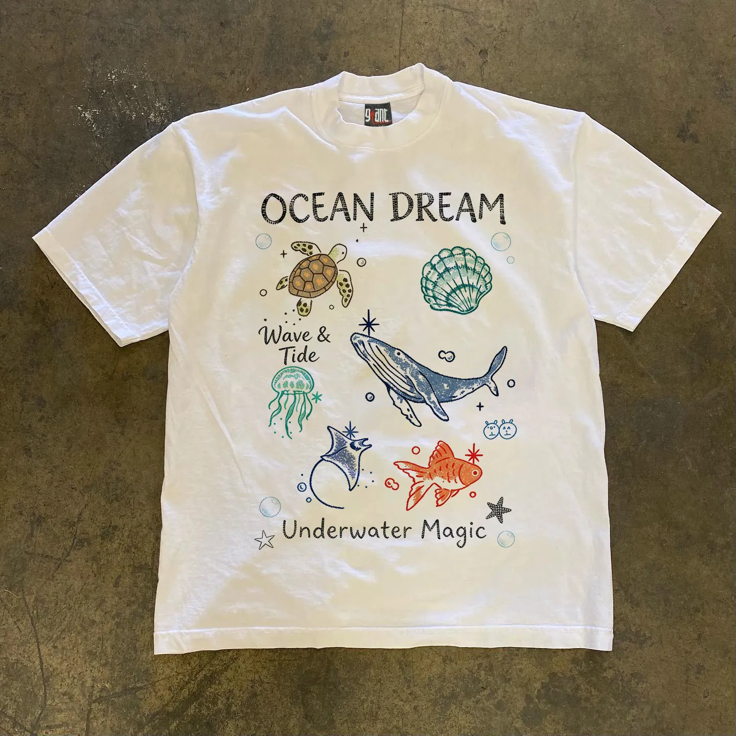 Loose Fit Cotton T-Shirt Short Sleeve Double Thread 3A260g American Retro Style Unisex Breathable Summer Fashion round Neck