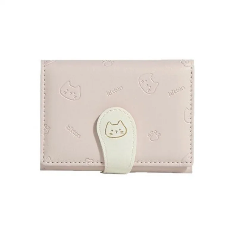 محفظة صغيرة مبتكرة جديدة للنساء، طراز قصير مع فتحات بطاقات متعددة، حامل بطاقات متكامل، تصميم عصري وبسيط