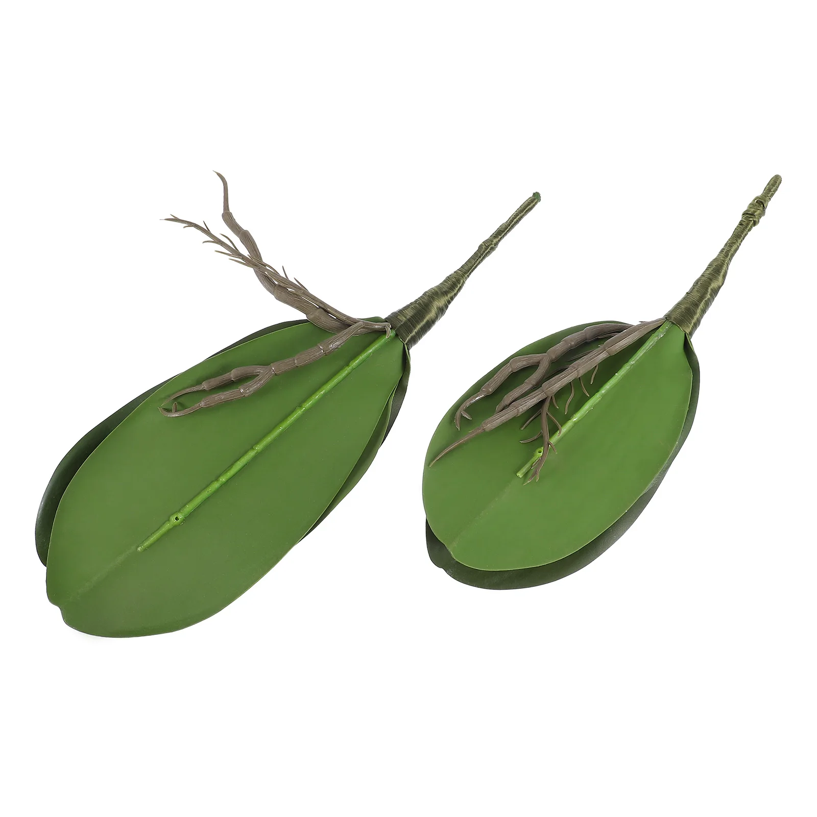 

2 pcs Artificial Orchid Decor Simulated Phalaenopsis Leaves Tropical Plant Home Bar Restaurant DIY Leaf Adornments