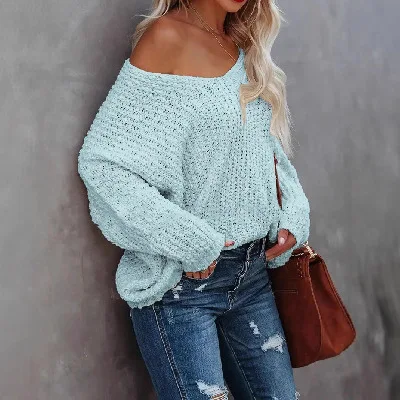 女性のセーター服新しい冬ニット中空ボトムシャツ、フェミニンな通勤プルオーバー無地女性用 Y2k セーター