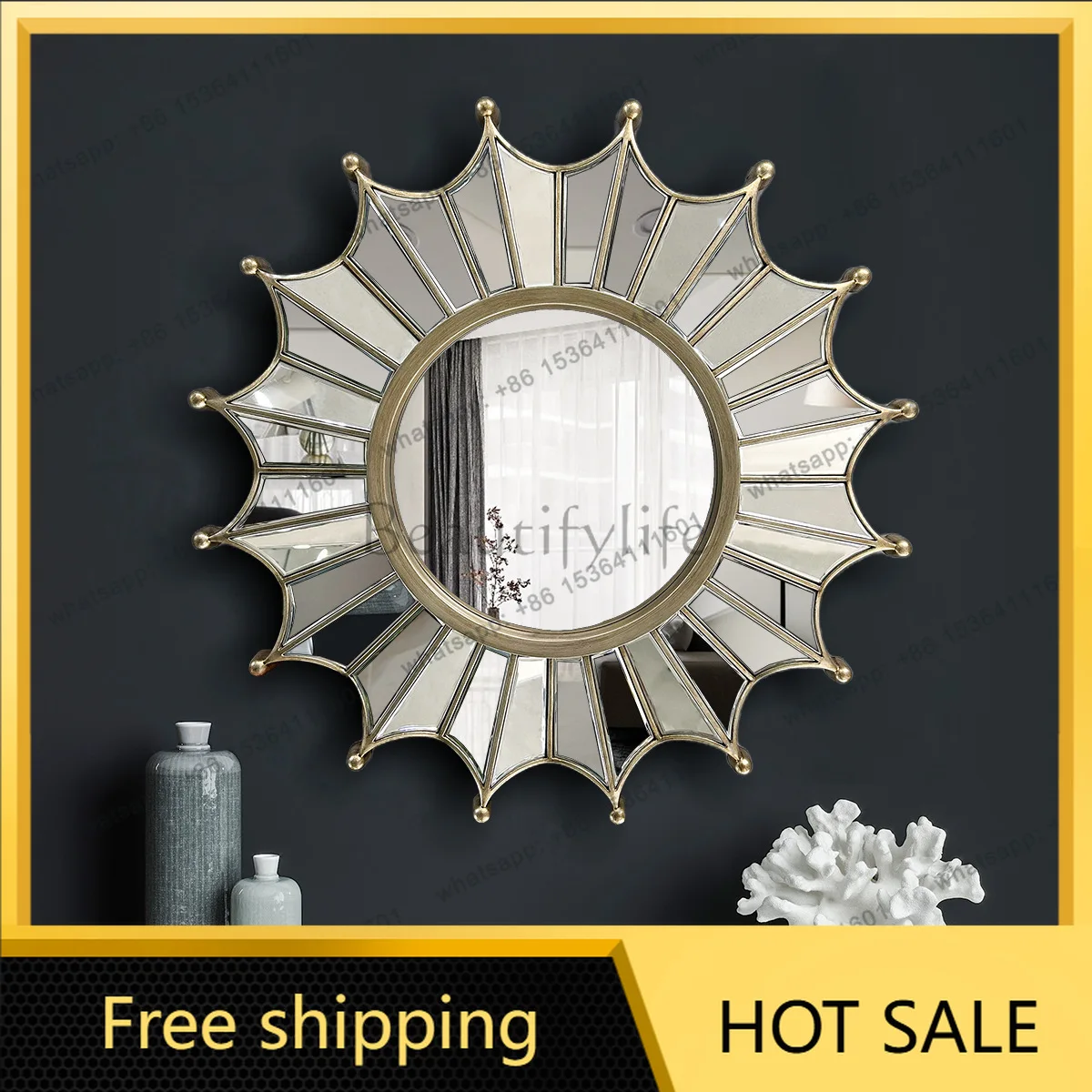 PG Nordic style simple modern creative bathroom bathroom mirror fireplace living room entrance decorative mirror