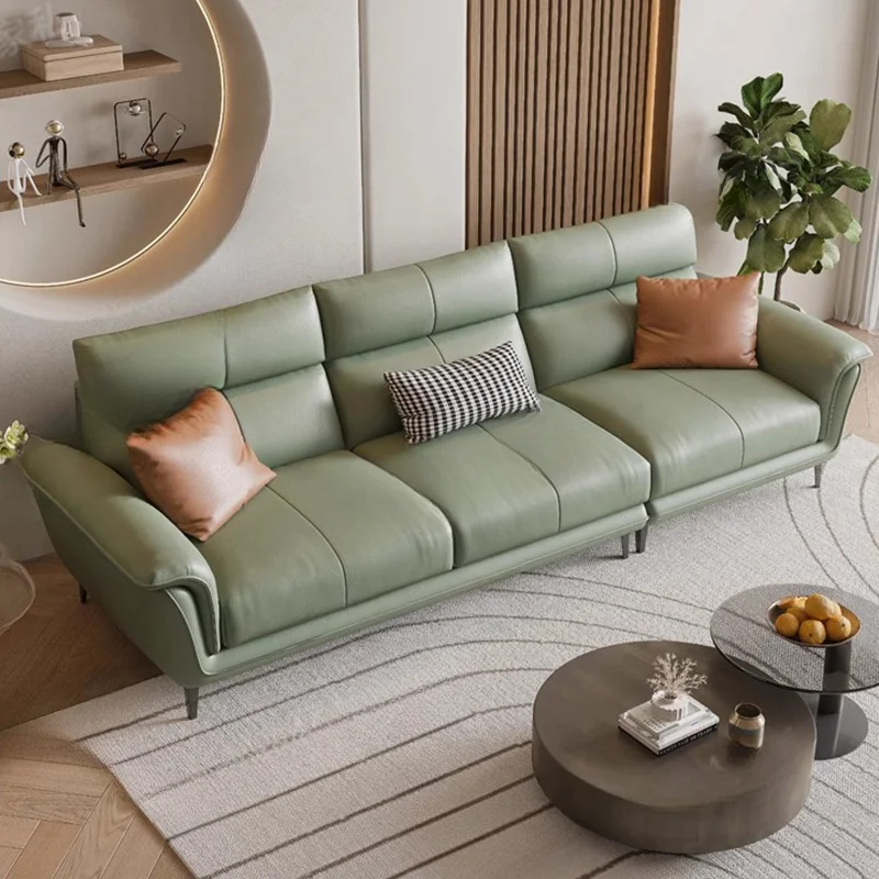 Italian European Living Room Sofas Modern Floor Leather Reception Living Room Sofas Luxury Armchair Divani Soggiorno Furniture