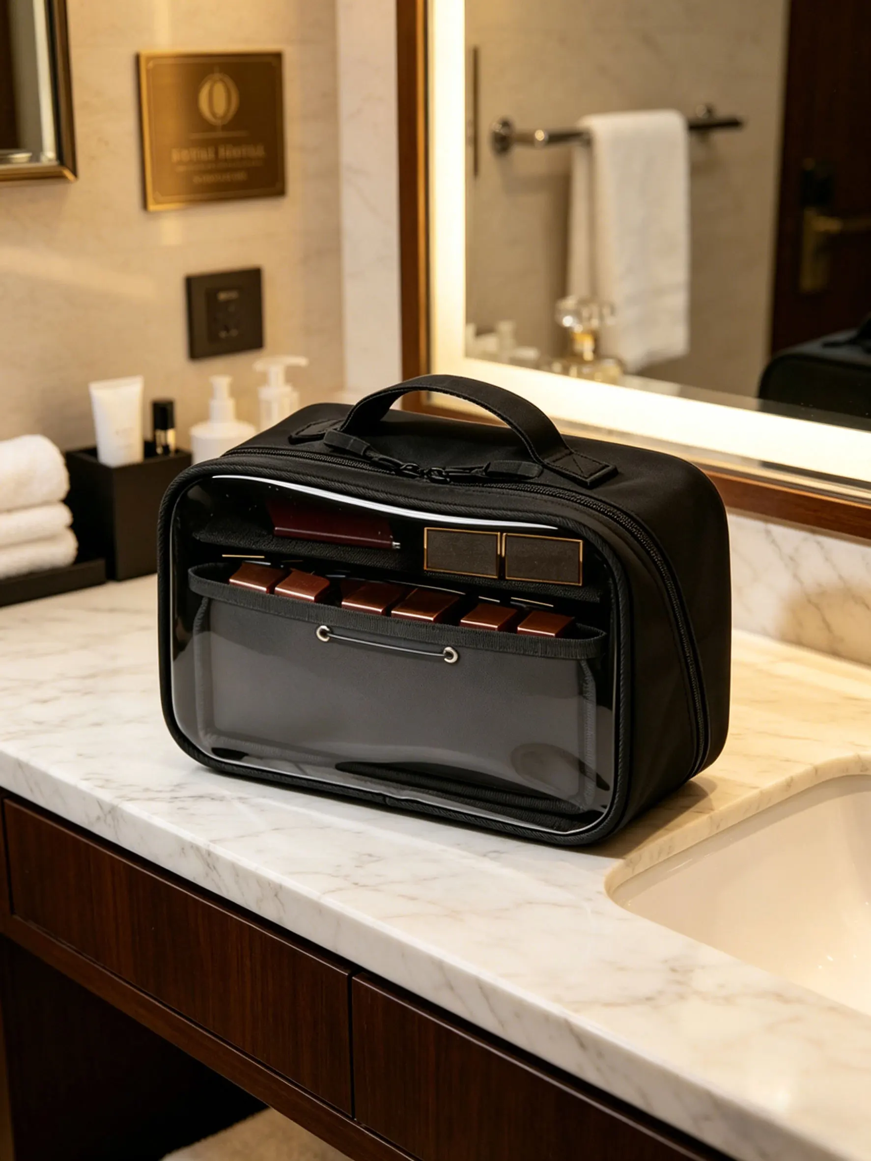

Professional Makeup Artist Mini Cosmetic Bag Transparent Portable Lipstick Storage Pouch for Beauty Tools Organization