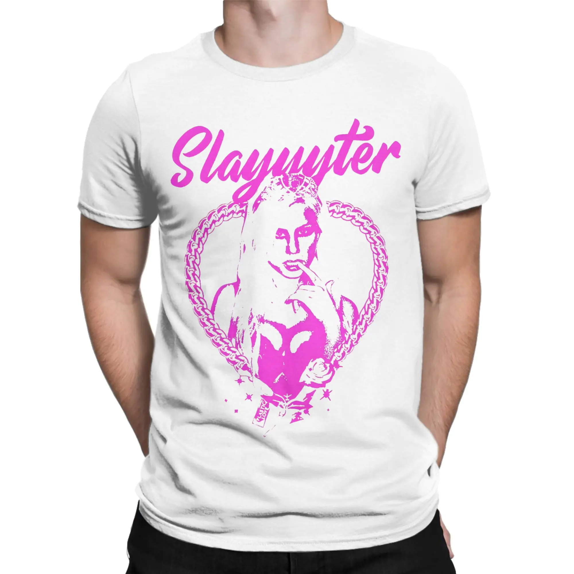 Vintage style Pop singer Slayyyter Men Women T Shirt  Crazy Tee Shirt Short Sleeve T-Shirt Pure Cotton Graphic Printed Tops