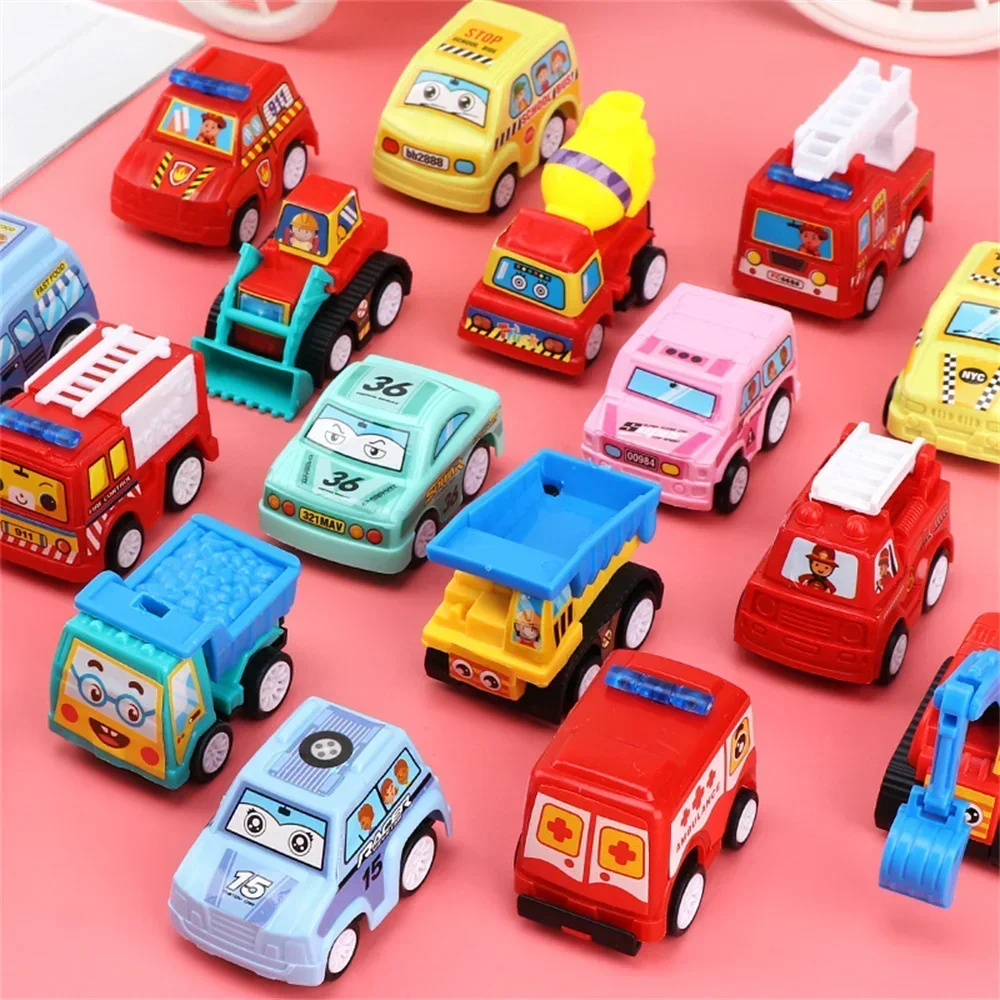 Mini Tractor Car Toy Pull Back Car Children's Toys Engineering Vehicle Fire Truck Kids Inertia Cars Diecasts Toy Children Gifts