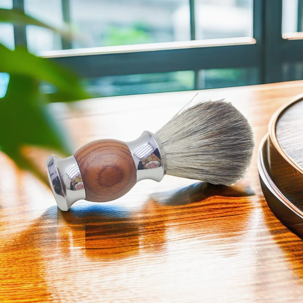 Safflower Rosewood Handle Razor Set Men's Care Solid Wood Three-layer Manual Razor Beard Brush Bowl Rack