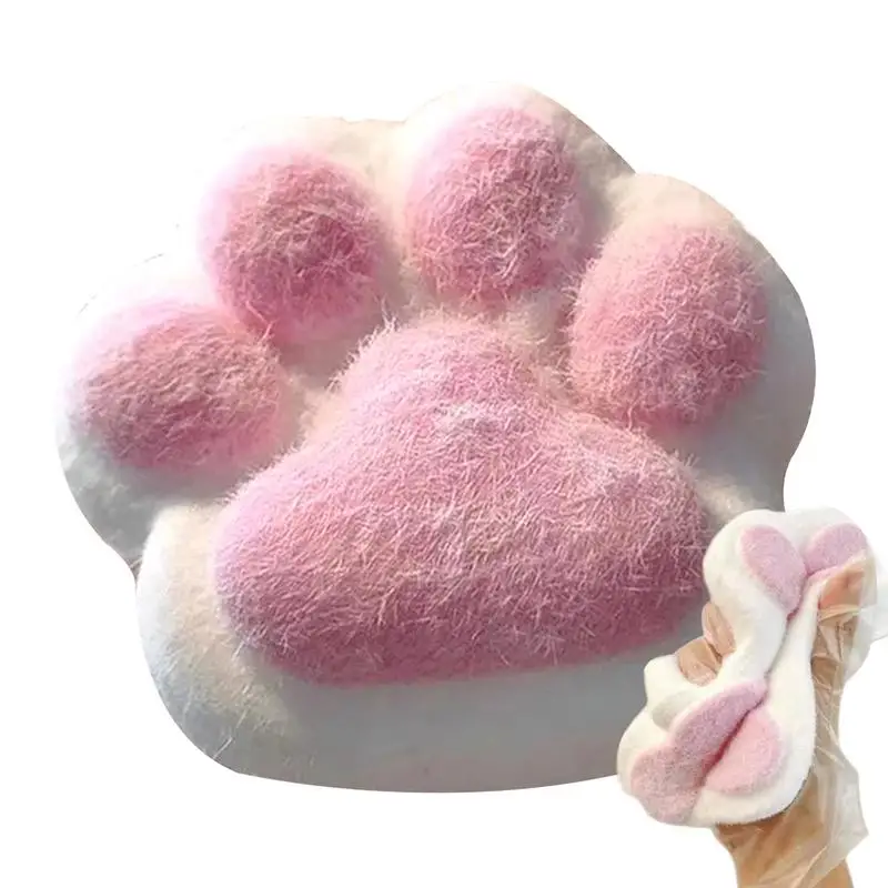 Squeeze Paw Hand Toy Large Flocking Cat Paw Sensory Toy High Resilience Rebound Ball Fidget Toy 12Cm/4.7Inch Sensory Stress Ball