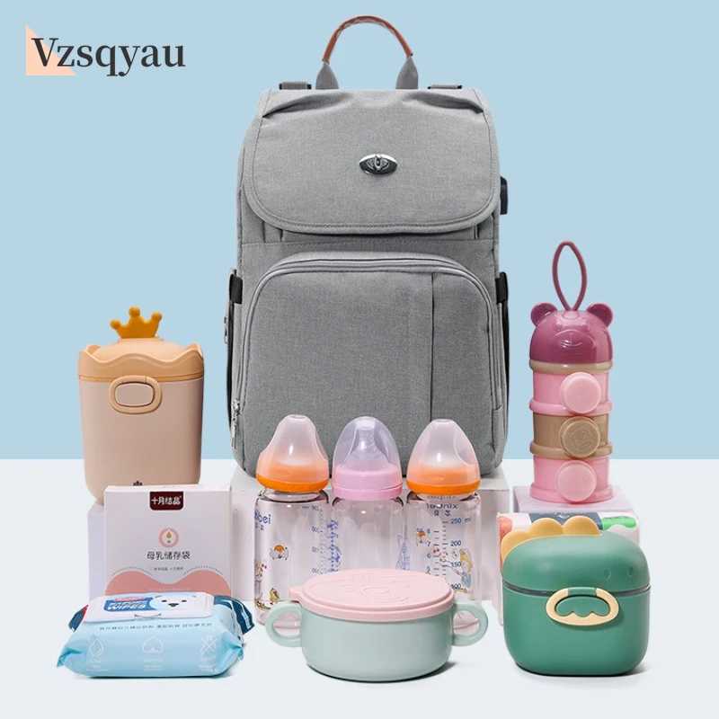 

Portable Large-capacity Baby Backpack Female Mommy Outting Bags Mummy Bag Bottle Bag Gifts Folding Mommy Bags Lightweight New