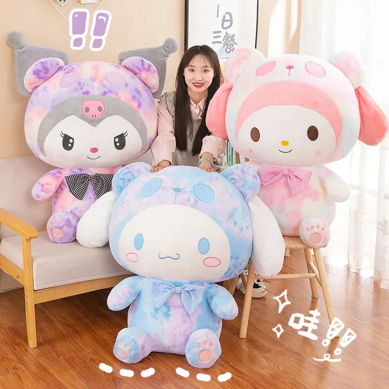 Kawaii Sanrio 60CM Plush Dolls Kuromi Hello Kitty Melody Cinnamoroll Plush Soft Stuffed Animals Dolls Plushie Pillow Xmas Gifts