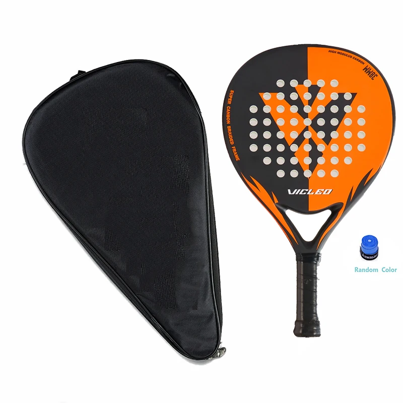 

VICLEO Padel Tennis Full Carbon Fiber Soft EVA Face Tennis Paddle Racquet Racket with Padle Bag Cover With Free Gift Master 100