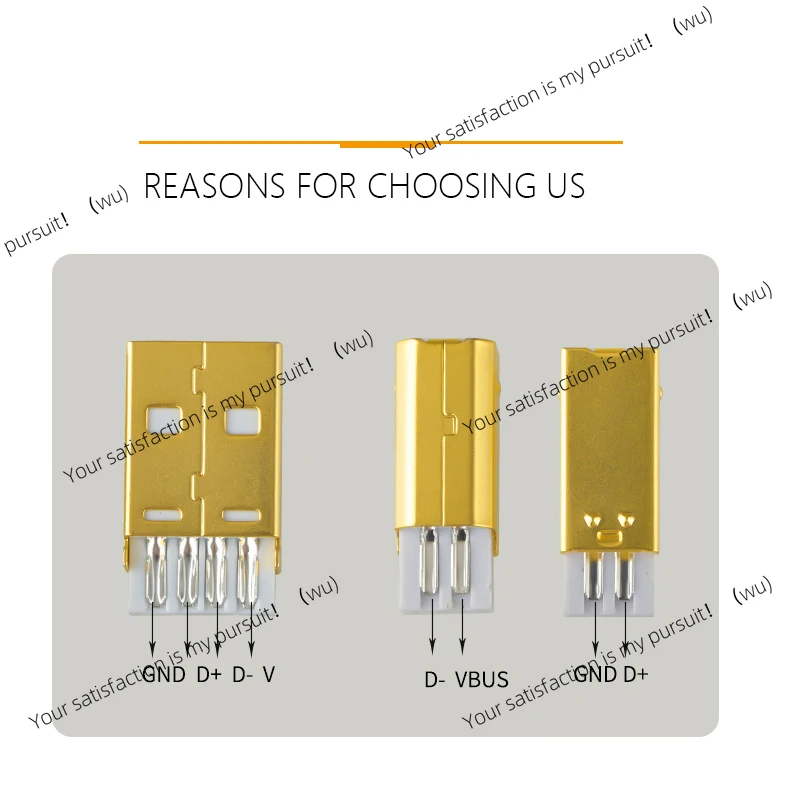 Suitable for HiFi audio USB data cable DIY Type A TYPE USB 2.0 jack, tail end, adapter interface, connector, metal case