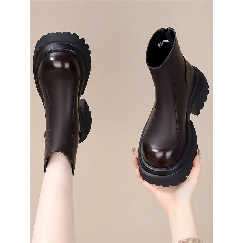 Short boots 2026 European goods thick soled chimney boots women's autumn and winter new women's boots