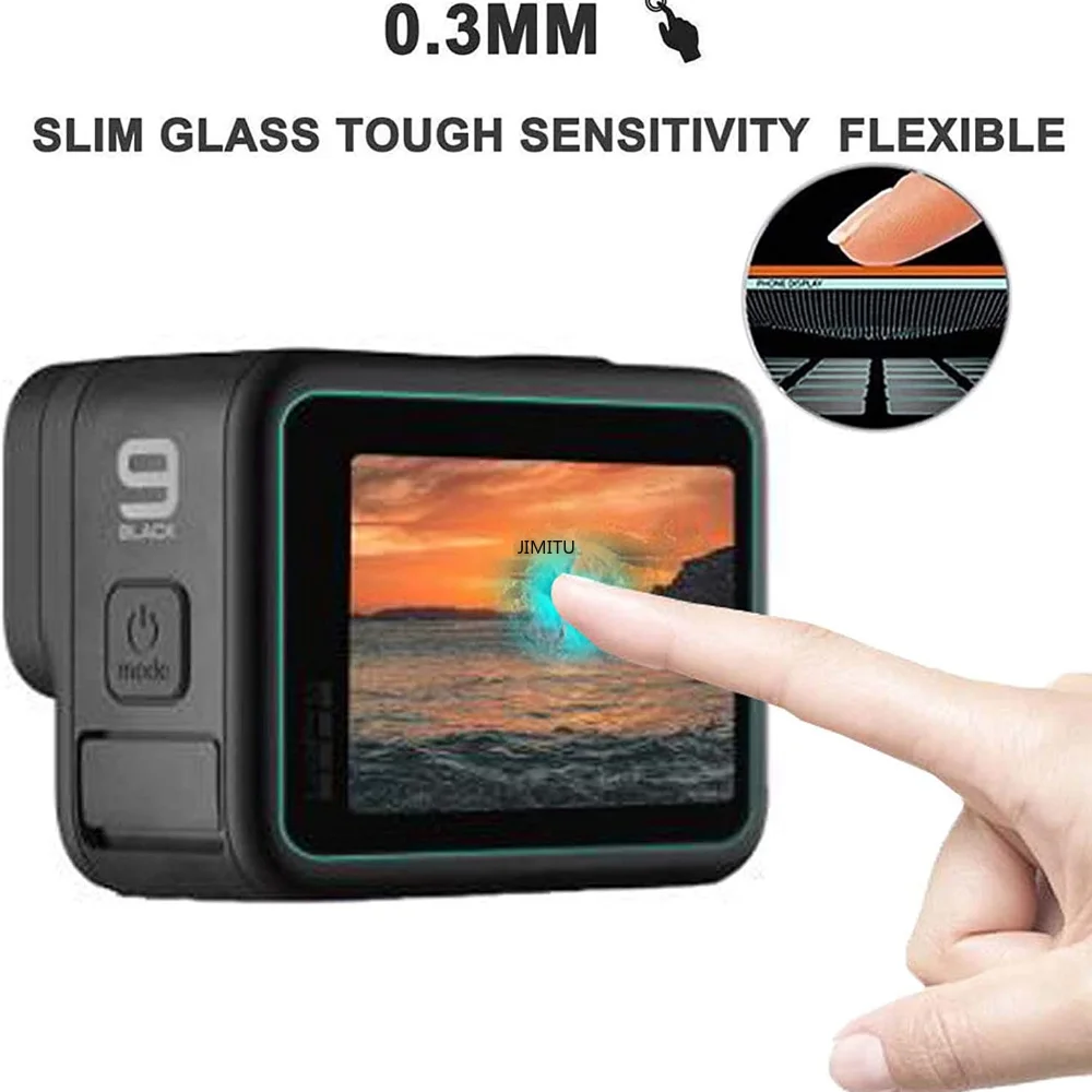 For GoPro Hero 12/11/10/9 Tempered Glass Screen Protector Black Lens Protection Protective Film for Gopro Camera Accessories