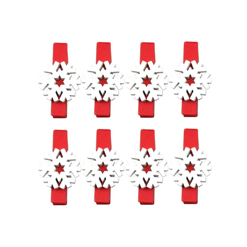 25 قطعة مقاطع خشبية تصميم ندفة الثلج الصغيرة مشابك الغسيل الزخرفية لملف ورق الصور ملاحظة الموثق عرض غرفة النوم مكتب المنزل #4