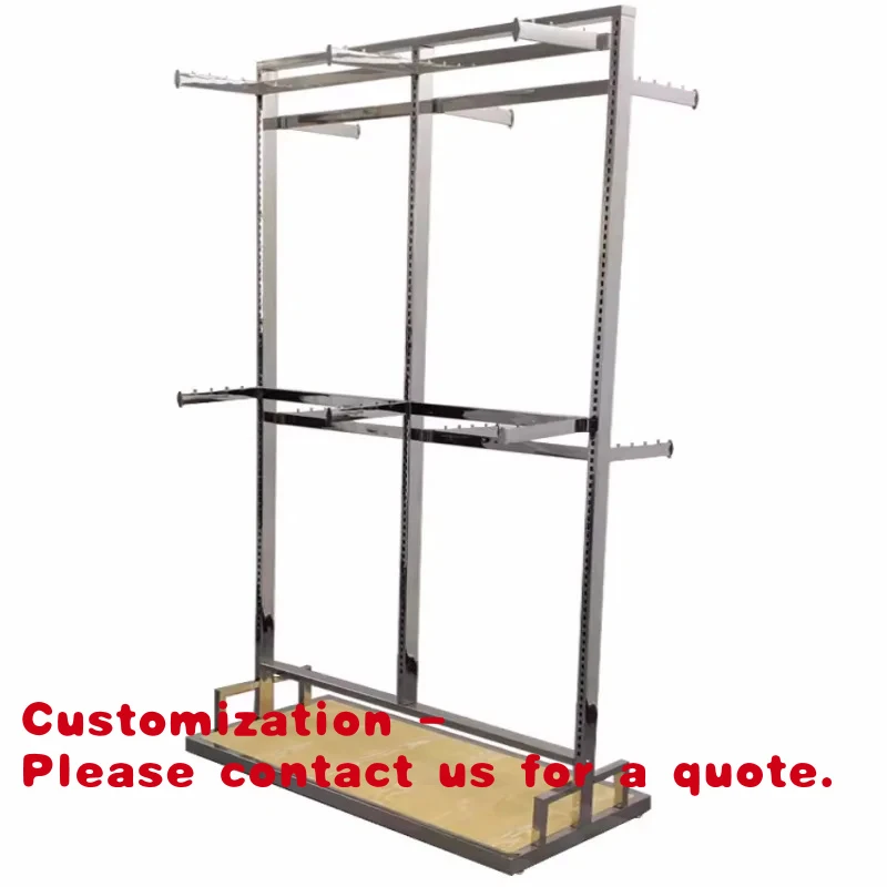 

custom.Retail Stainless Steel Clothing Display Racks Double-layer Garment Shelves