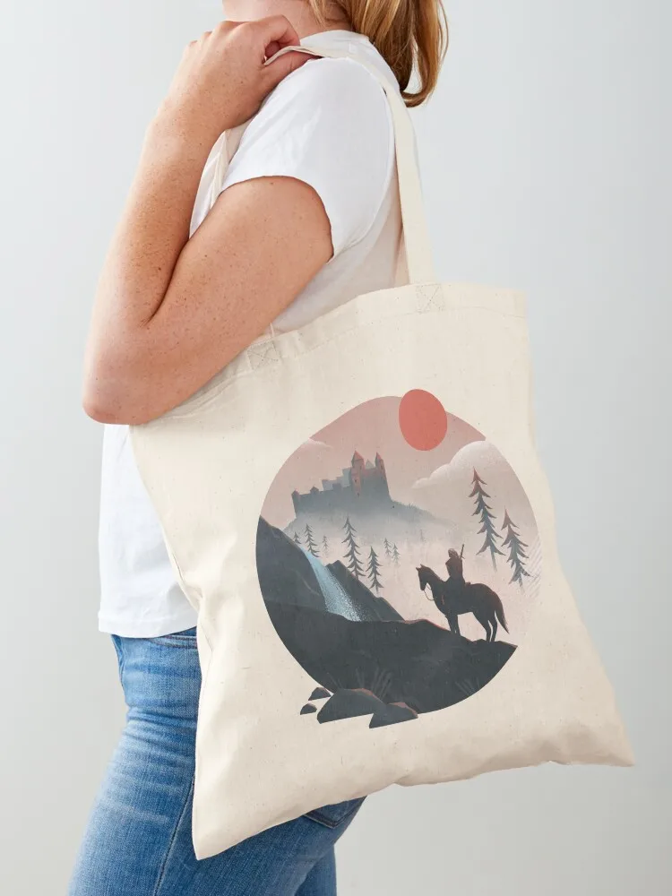 Geralt on the Ride Tote Bag حقائب كبيرة الحجم حقيبة قماش للمتسوقين مخصصة للنساء