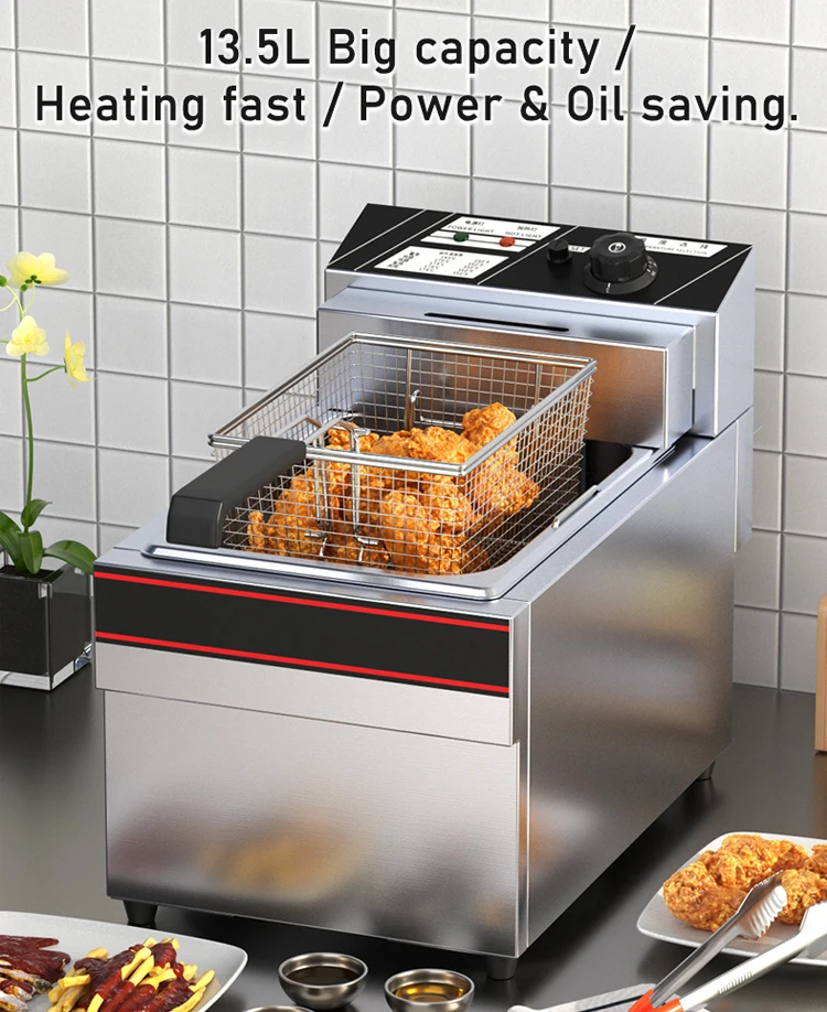 Fritadeiras elétricas com tanque único, comercial, 15L