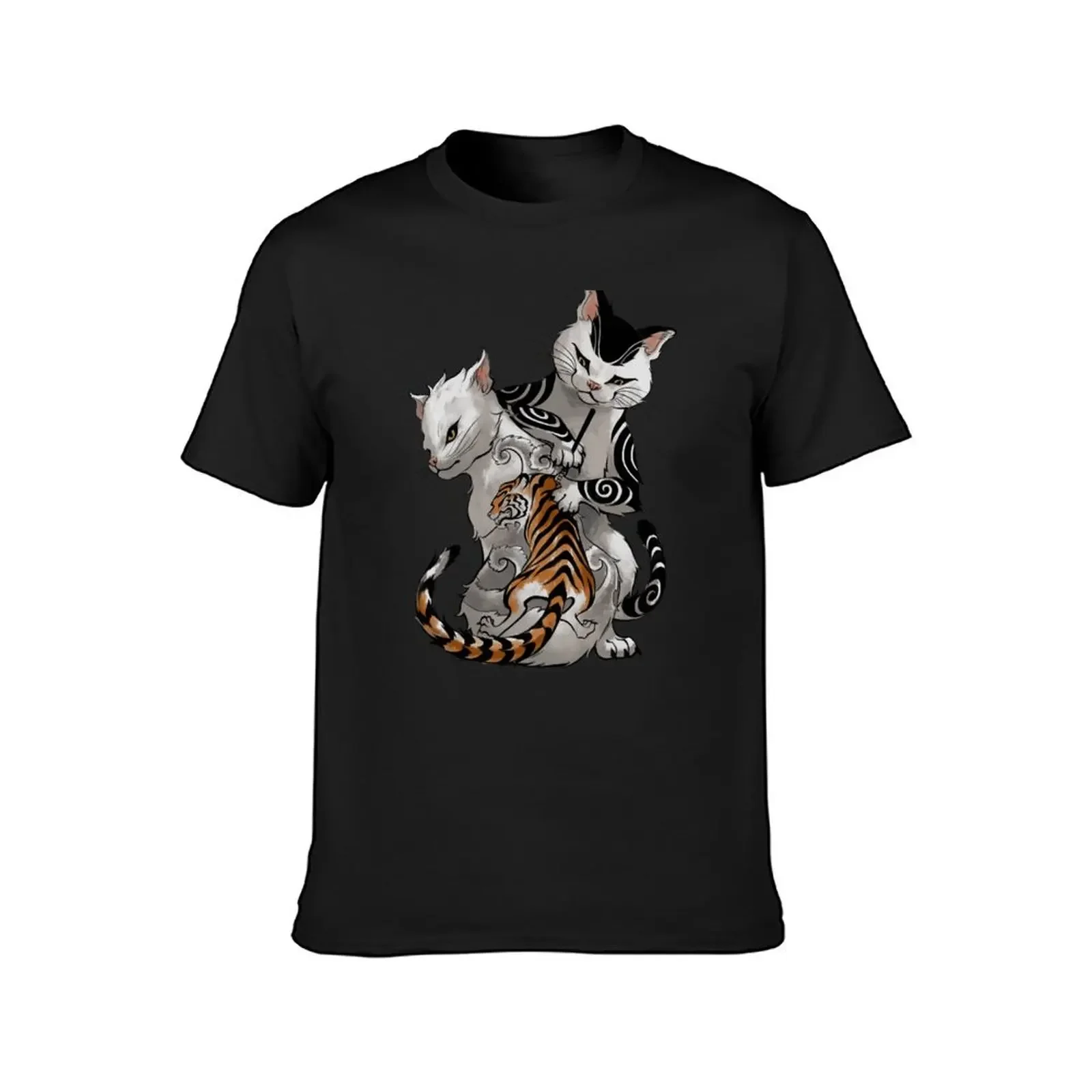 Cat as Japanese Tattoo Artist Perform Irezumi Traditional Body Ink T-Shirt plus sizes korean fashion mens cotton t shirts