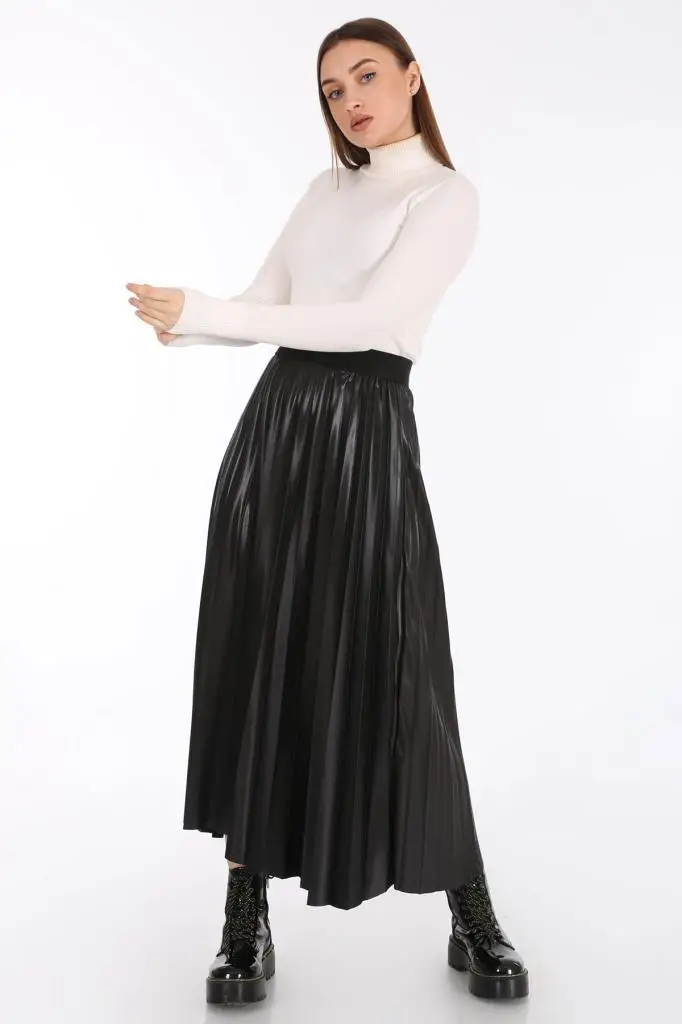 

Piliseli Leather Look Skirt Korean Fashion Ladies Skirt Mini Gothic Clothing Women 'S Skirt Korean Fashion Skirts Womens 2021