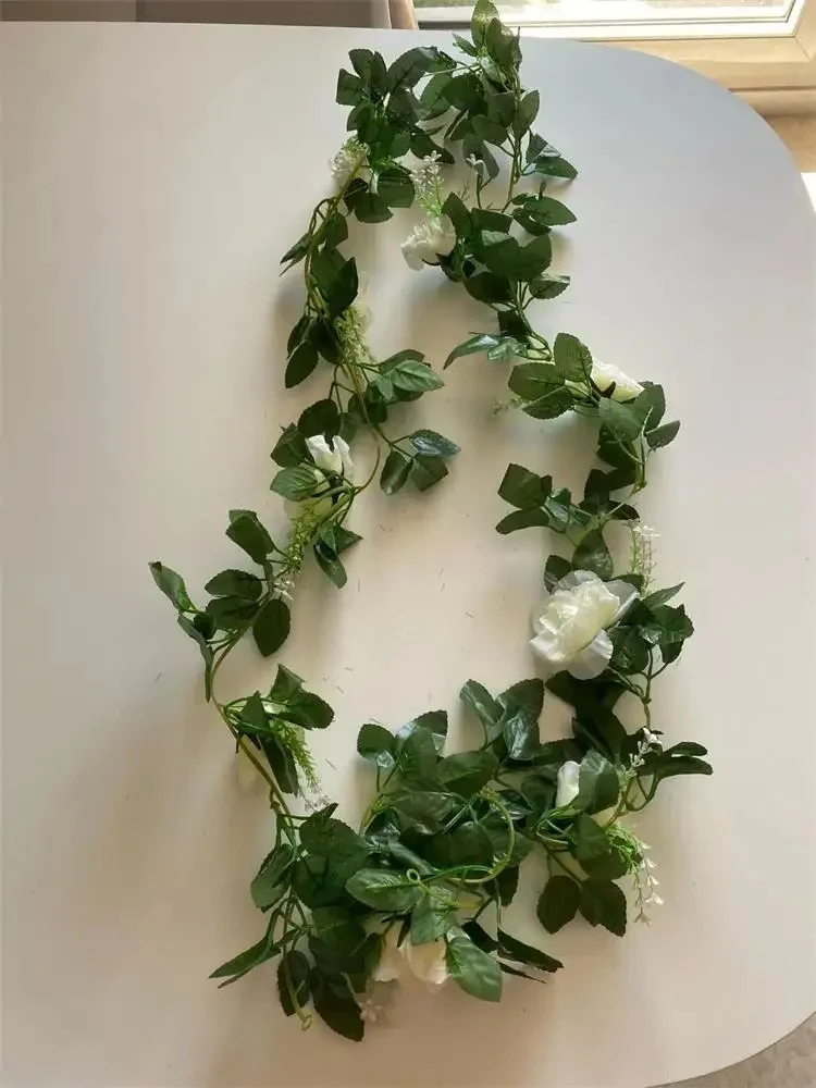 1 Stücke 2,2 M Künstliche Weiße Blume Gefälschte Hängende Gefälschte Weinpflanzen Blätter Artificials Girlande Blumen Hochzeitsdekoration – Detail 5
